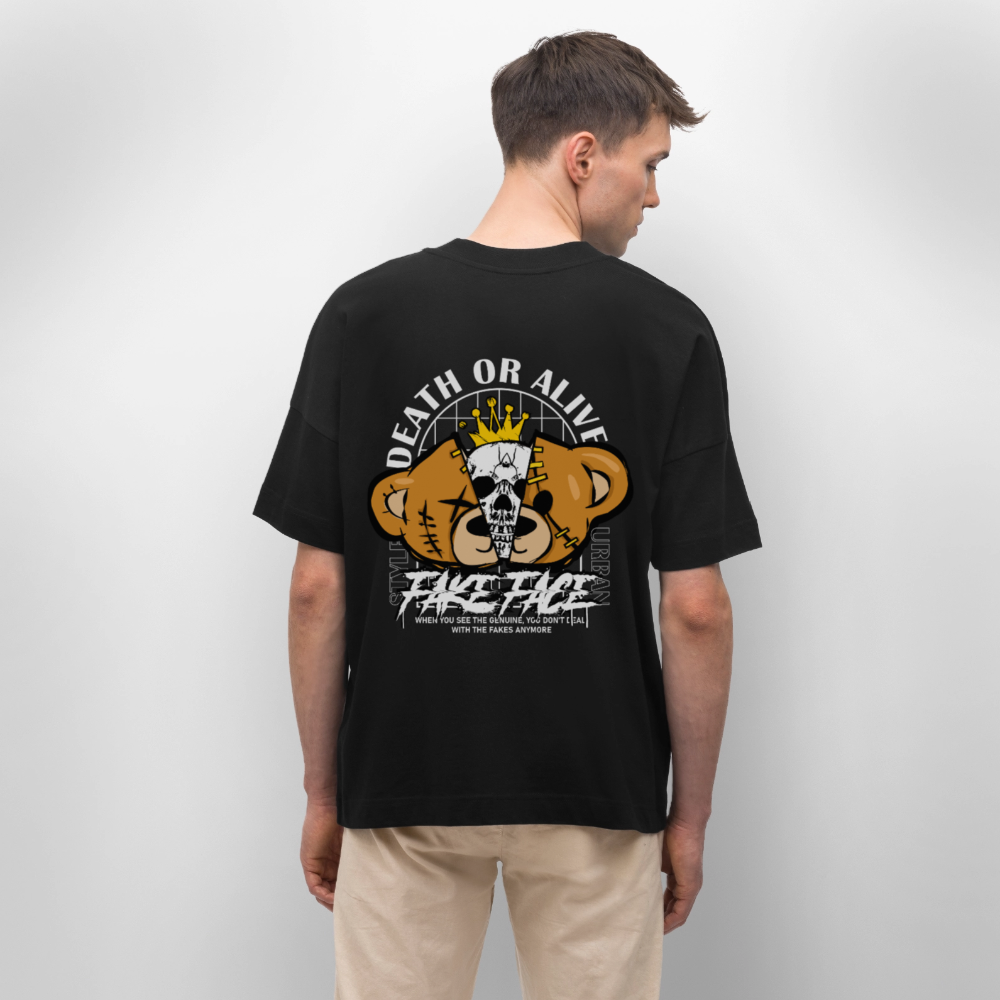 Graphic t-shirt UK – DEUS “Fake Face” Street Tee - black