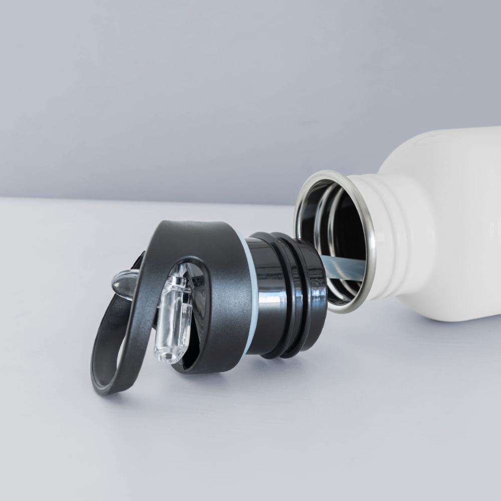 Stainless steel gym water bottle – Vigil Steel Bottle - white