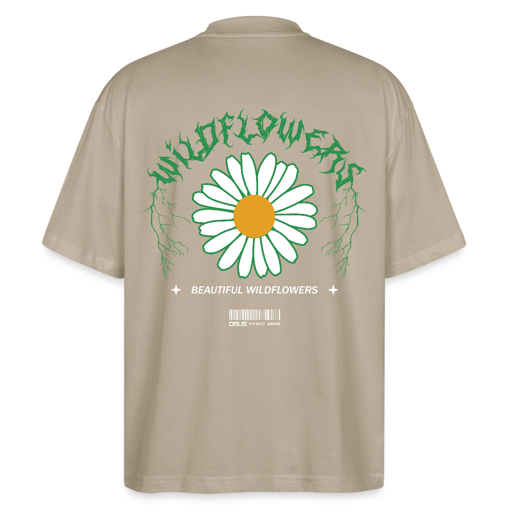 Oversized t-shirt UK – DEUS “Wildflowers” Oversized Tee - stone