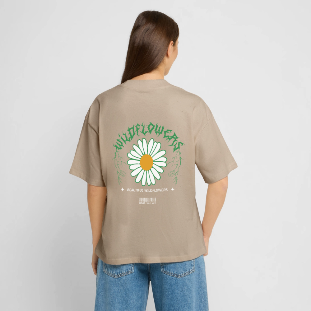 Oversized t-shirt UK – DEUS “Wildflowers” Oversized Tee - stone
