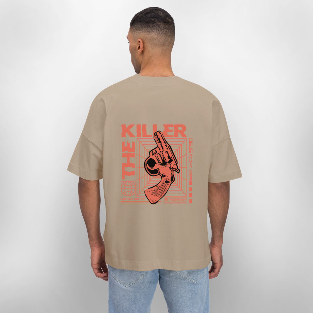 Men’s graphic t-shirt UK – DEUS “The Killer” Limited Edition Tee - stone