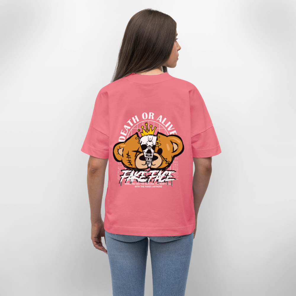 Graphic t-shirt UK – DEUS “Fake Face” Street Tee - pink joy 