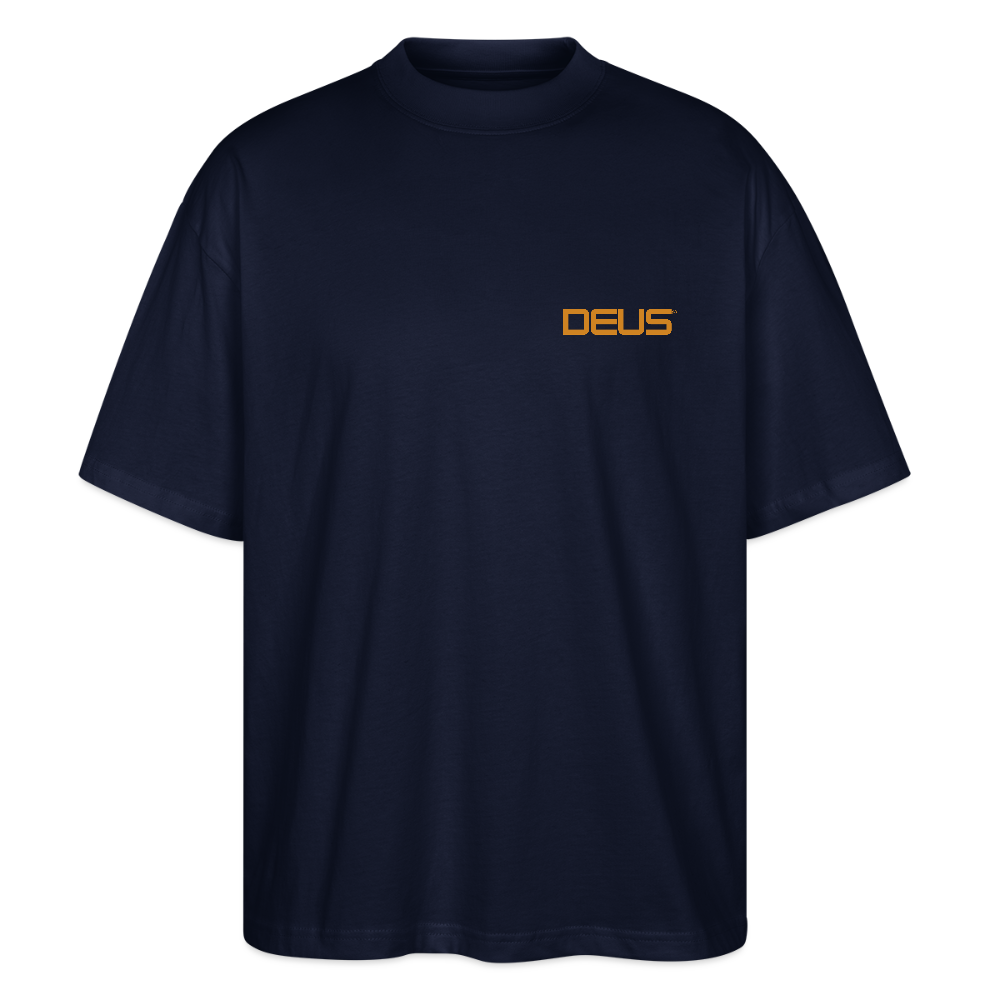 Graphic t-shirt UK – DEUS “Fake Face” Street Tee - navy