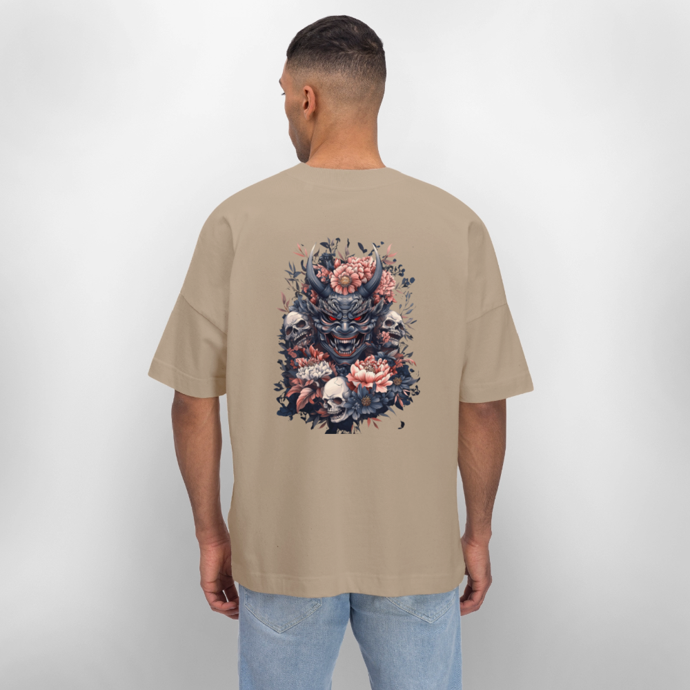 Men’s graphic t-shirt UK – DEUS “Oni’s Garden” Tee - stone