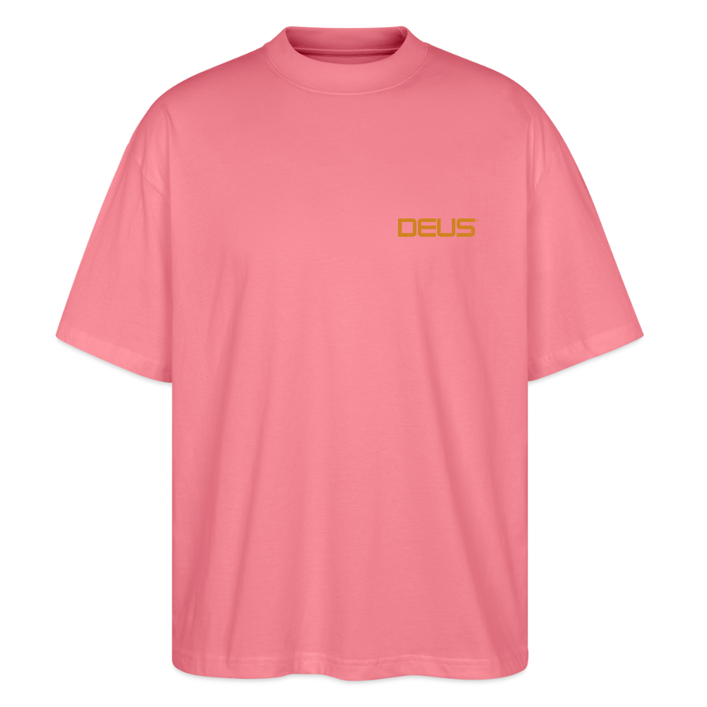 Graphic t-shirt UK – DEUS “Fake Face” Street Tee - pink joy 