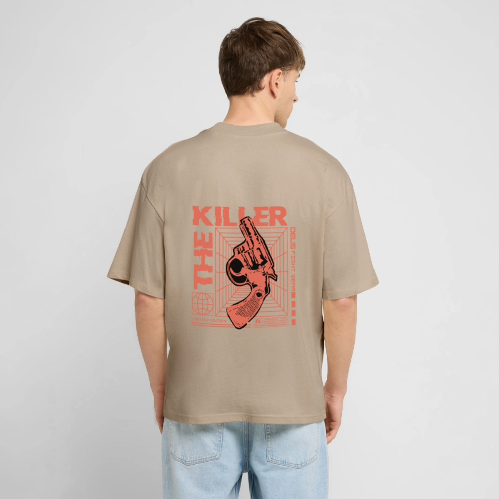 Men’s graphic t-shirt UK – DEUS “The Killer” Limited Edition Tee - stone