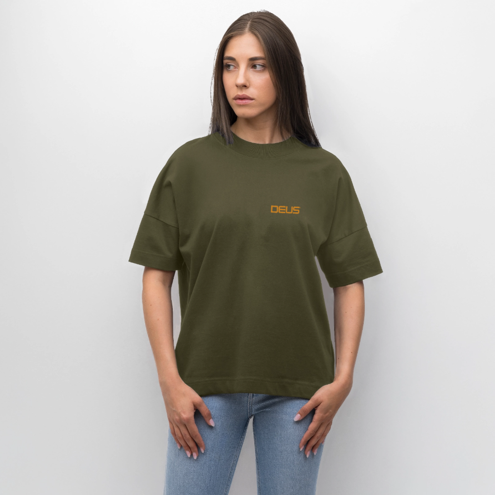 Graphic t-shirt UK – DEUS “Fake Face” Street Tee - khaki