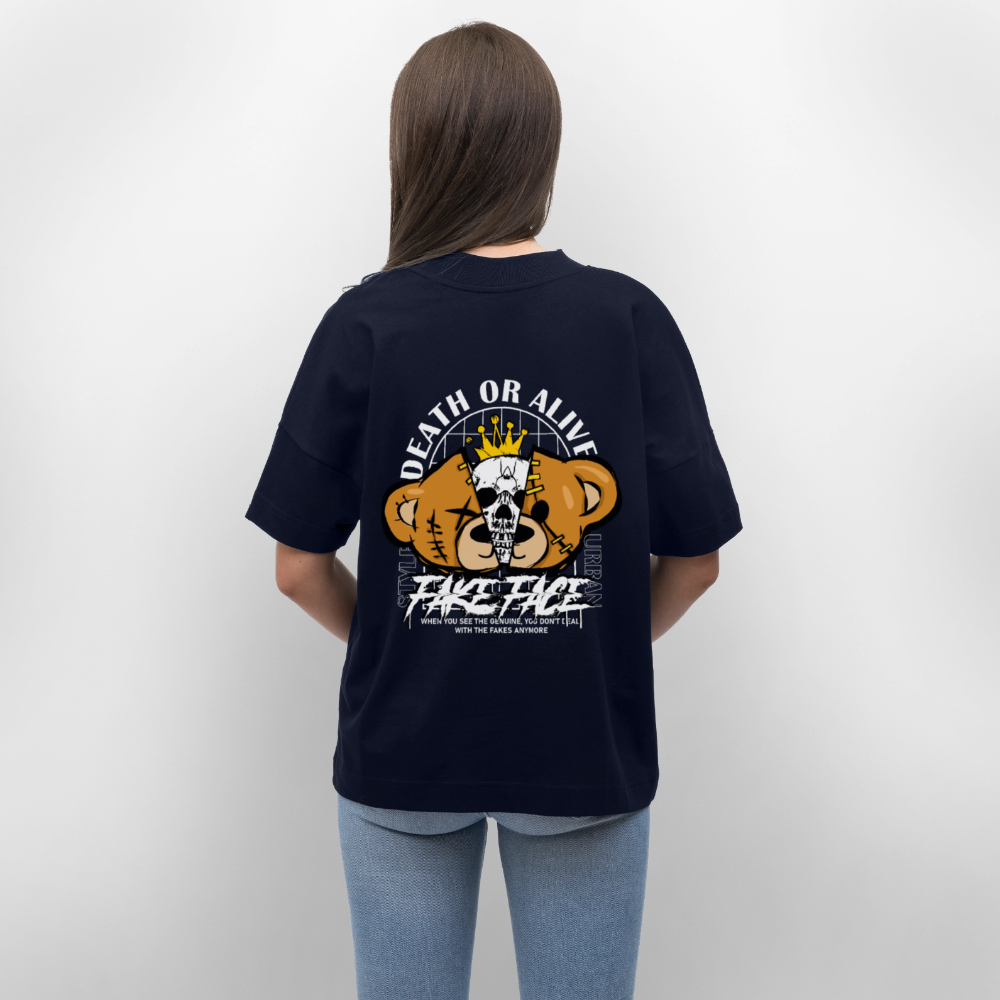 Graphic t-shirt UK – DEUS “Fake Face” Street Tee - navy