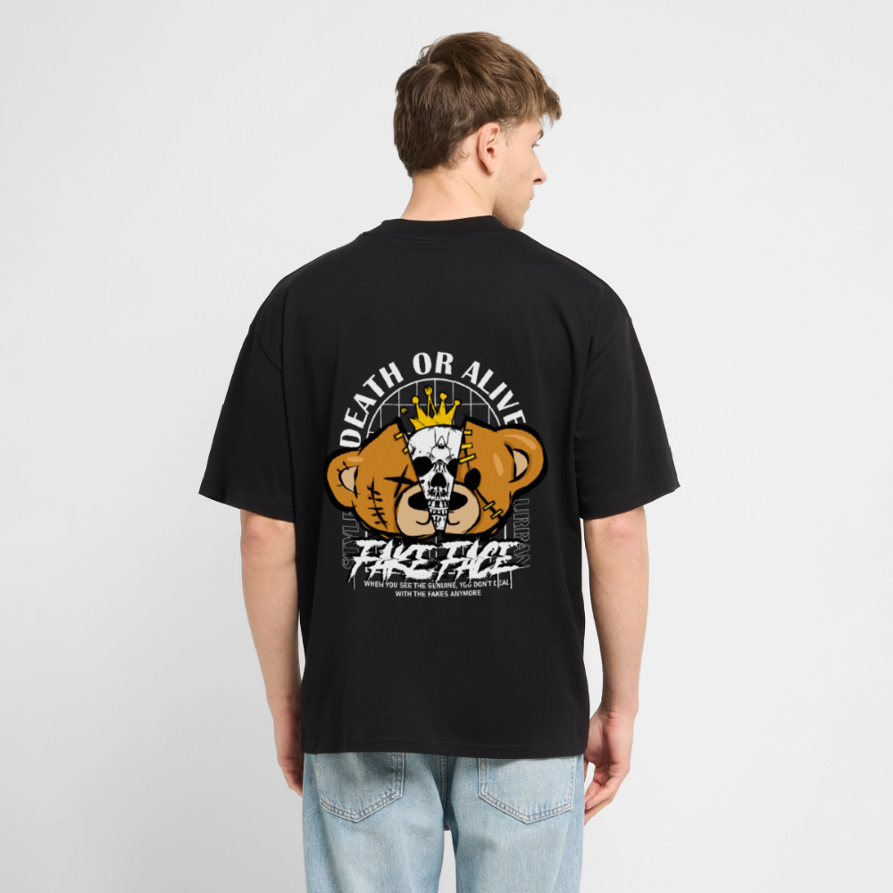 Graphic t-shirt UK – DEUS “Fake Face” Street Tee - black