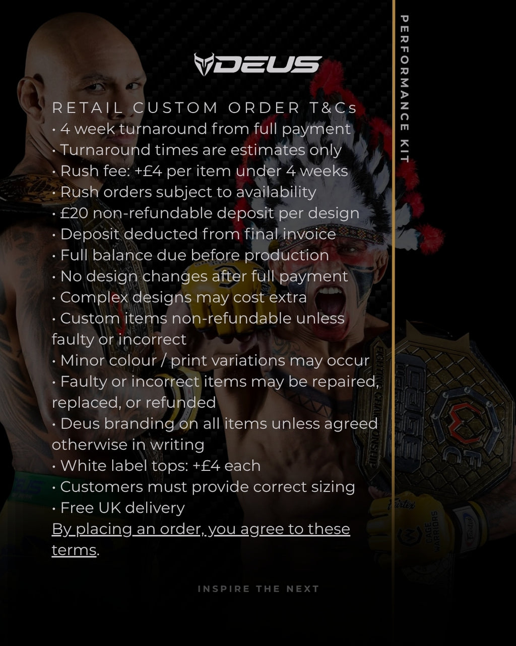 Custom MMA Kit UK Final Payment – Remaining Balance
