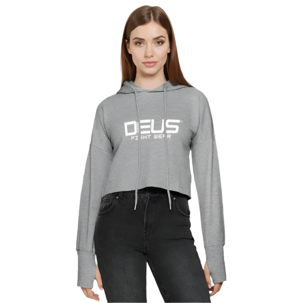 Cropped Women’s Hoodie - heather grey