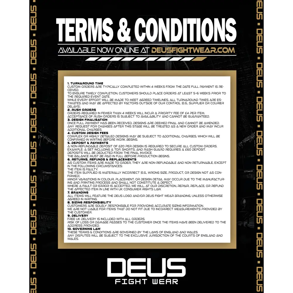 Deus Fight Wear Custom Kit - Deposit
