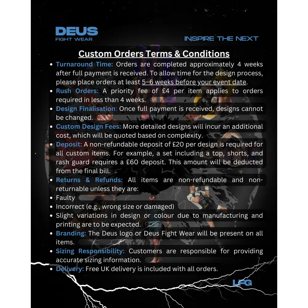 Deus Fight Wear Custom Kit - Remaining Balance