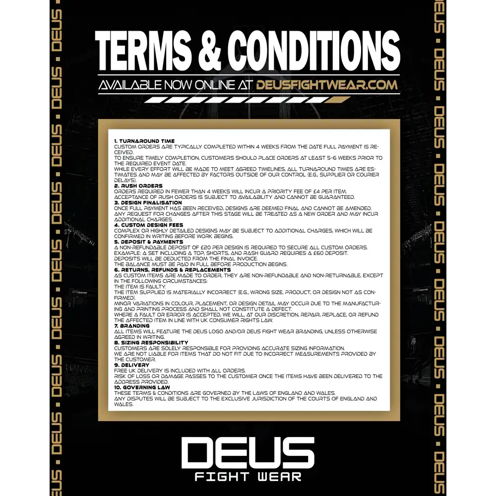 Deus Fight Wear Custom Kit - Deposit