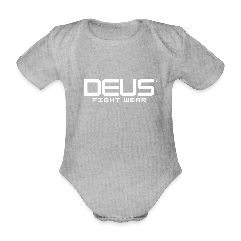 Organic Short-sleeved Baby Bodysuit - heather grey