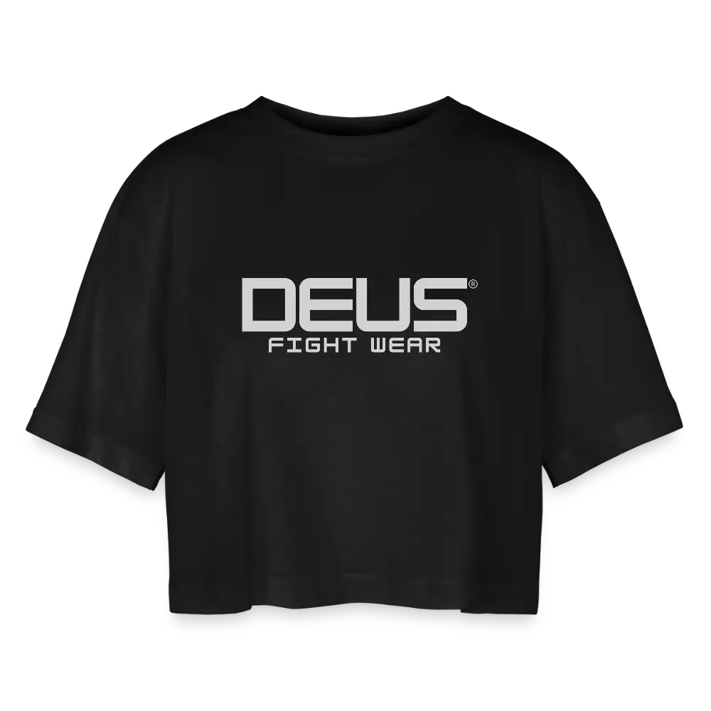 Women’s Oversized Cropped T-Shirt - black